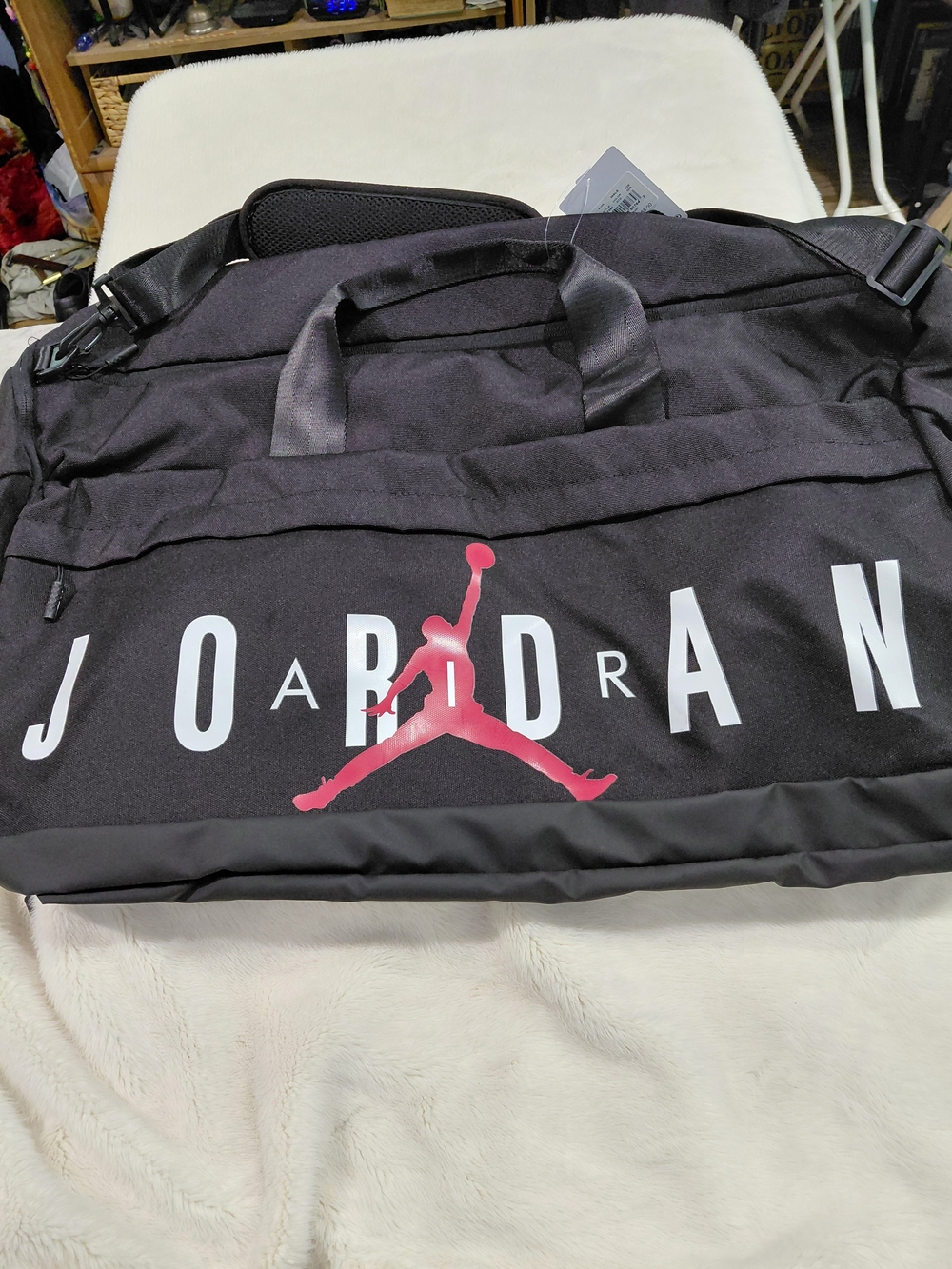 NWT Jordan Black and Red Duffel Bag